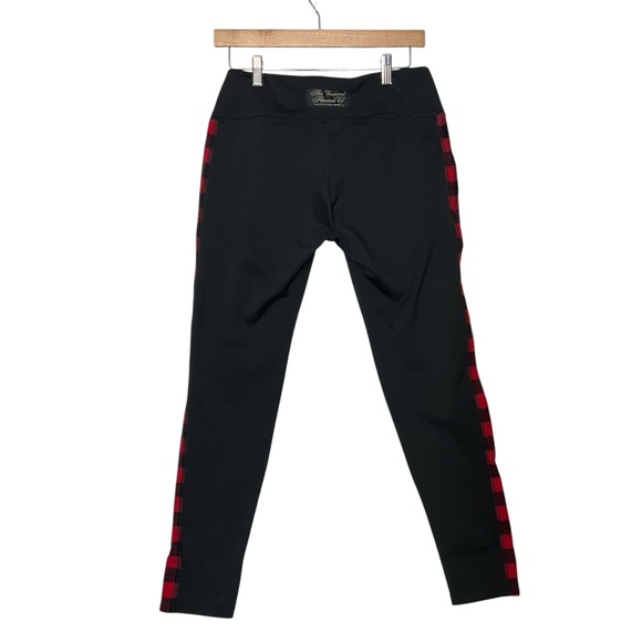 THE VERMONT FLANNEL CO. sz Medium Leggings Red Buffalo Flannel Lined Black Red - Picture 3 of 9